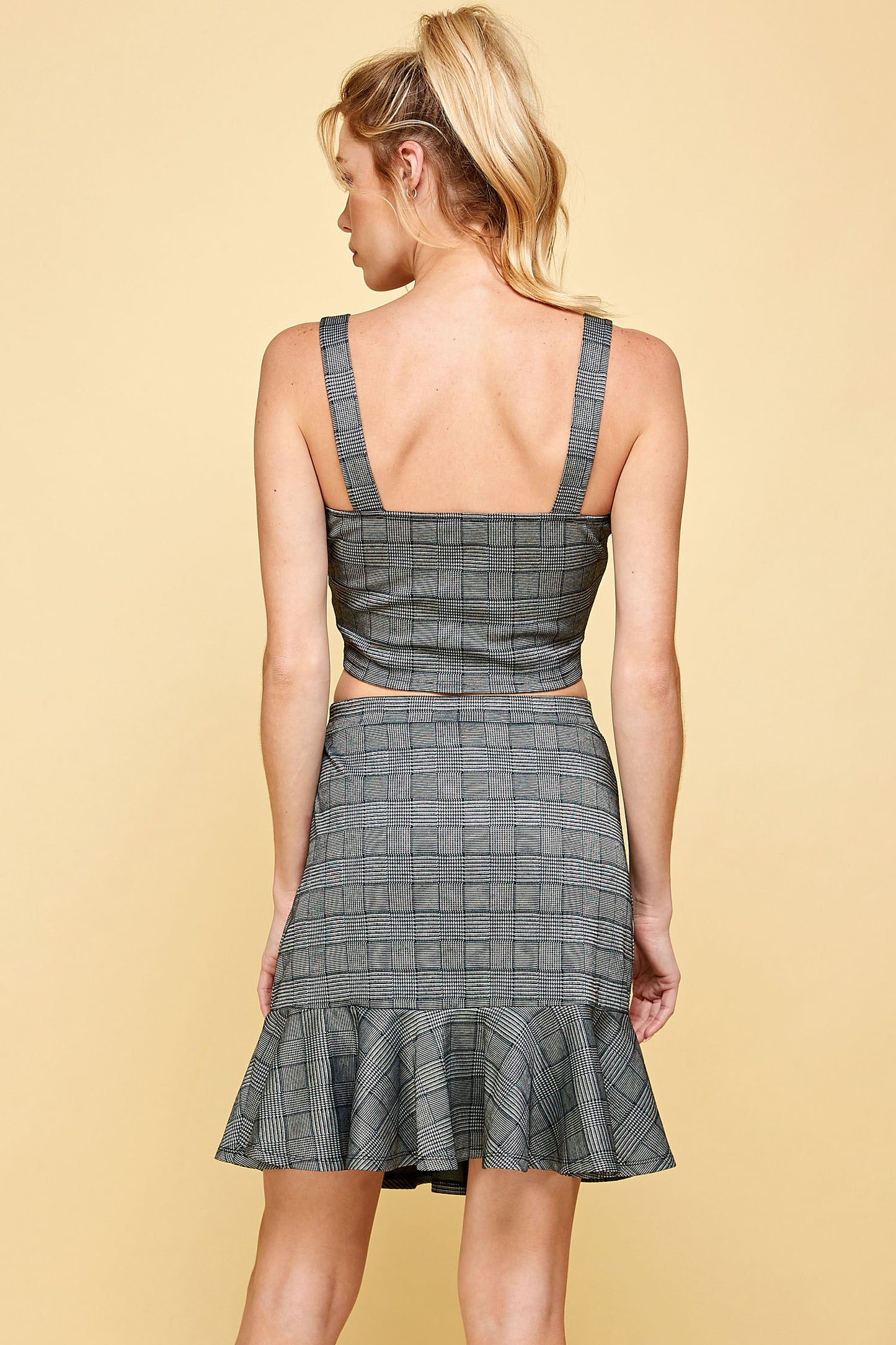 CORSET TOP AND RUFFLED SKIRT 2 PIECE SET