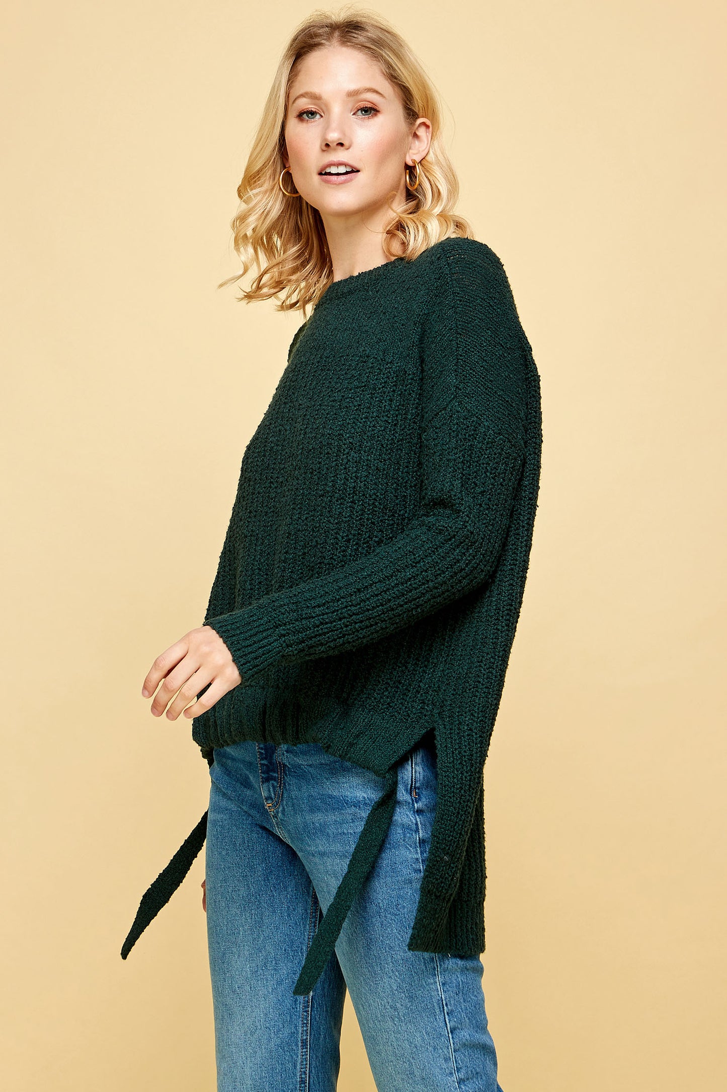 THICK KNIT HIGH LOW PULLOVER SWEATER