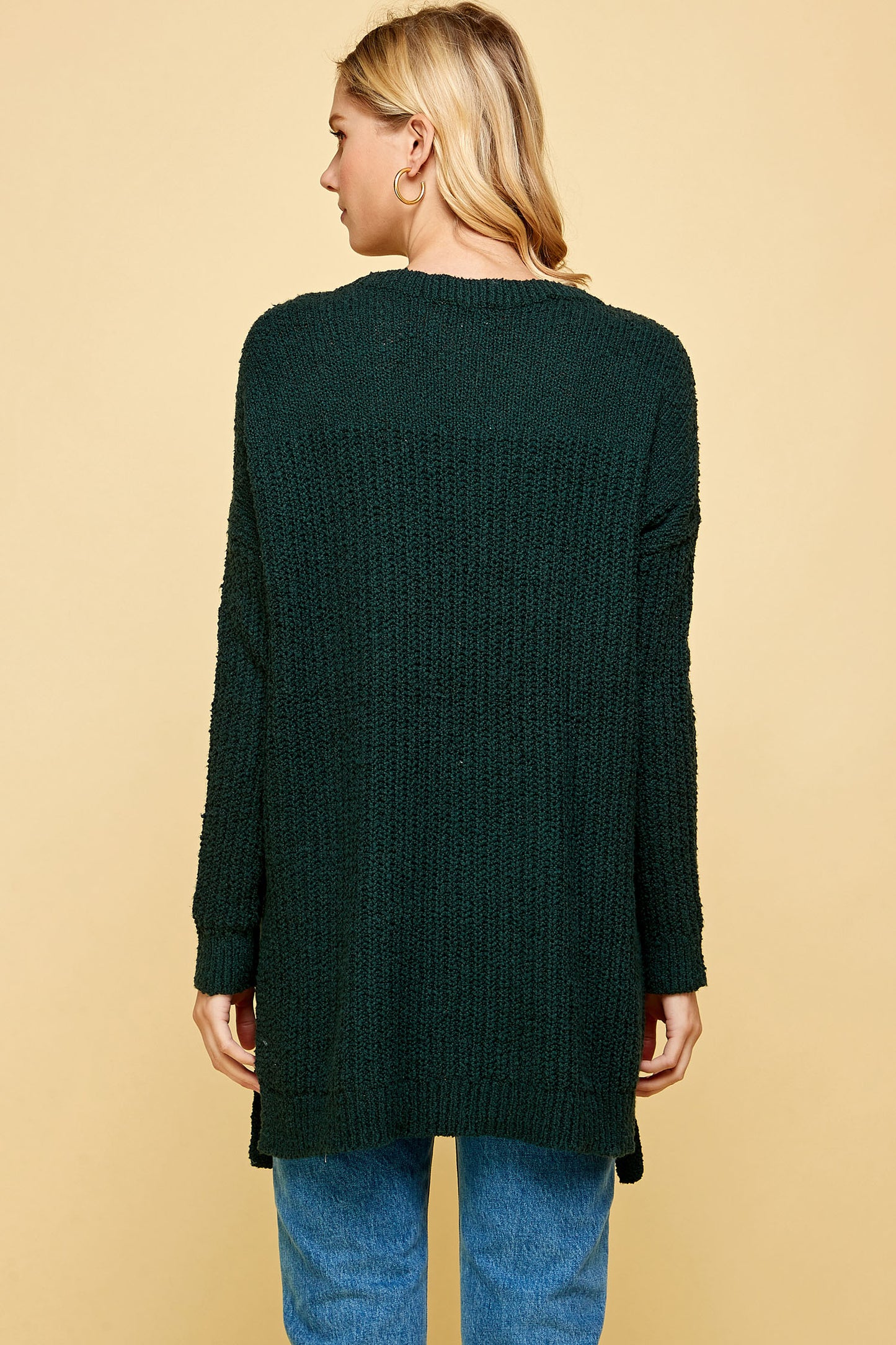 THICK KNIT HIGH LOW PULLOVER SWEATER