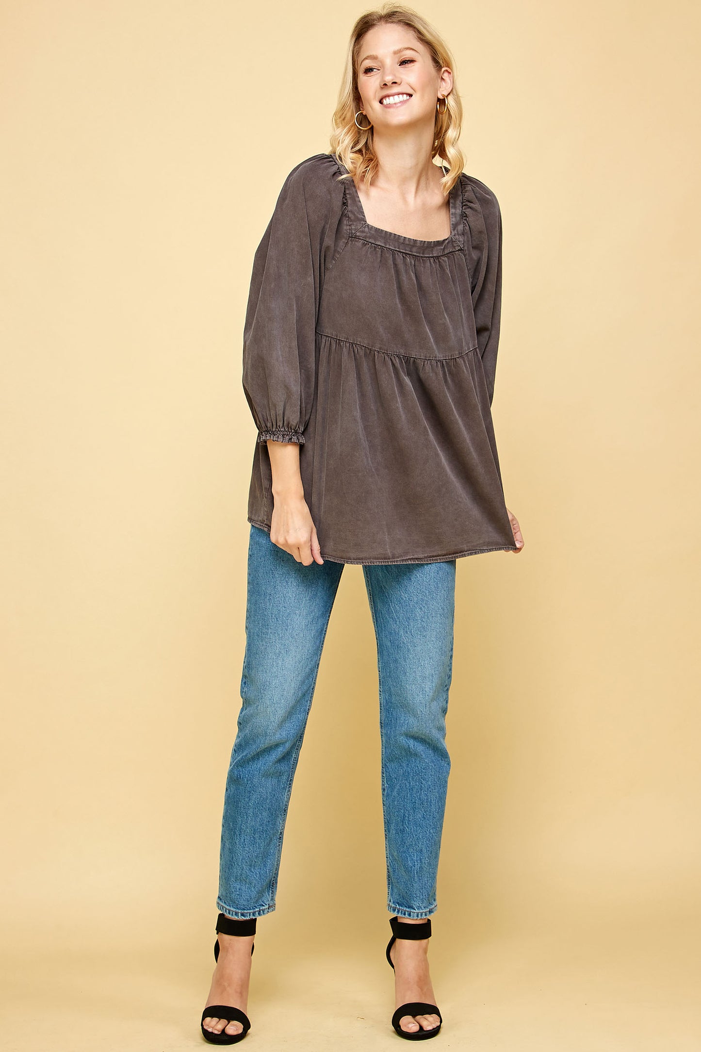 BABYDOLL COTTON DENIM TUNIC