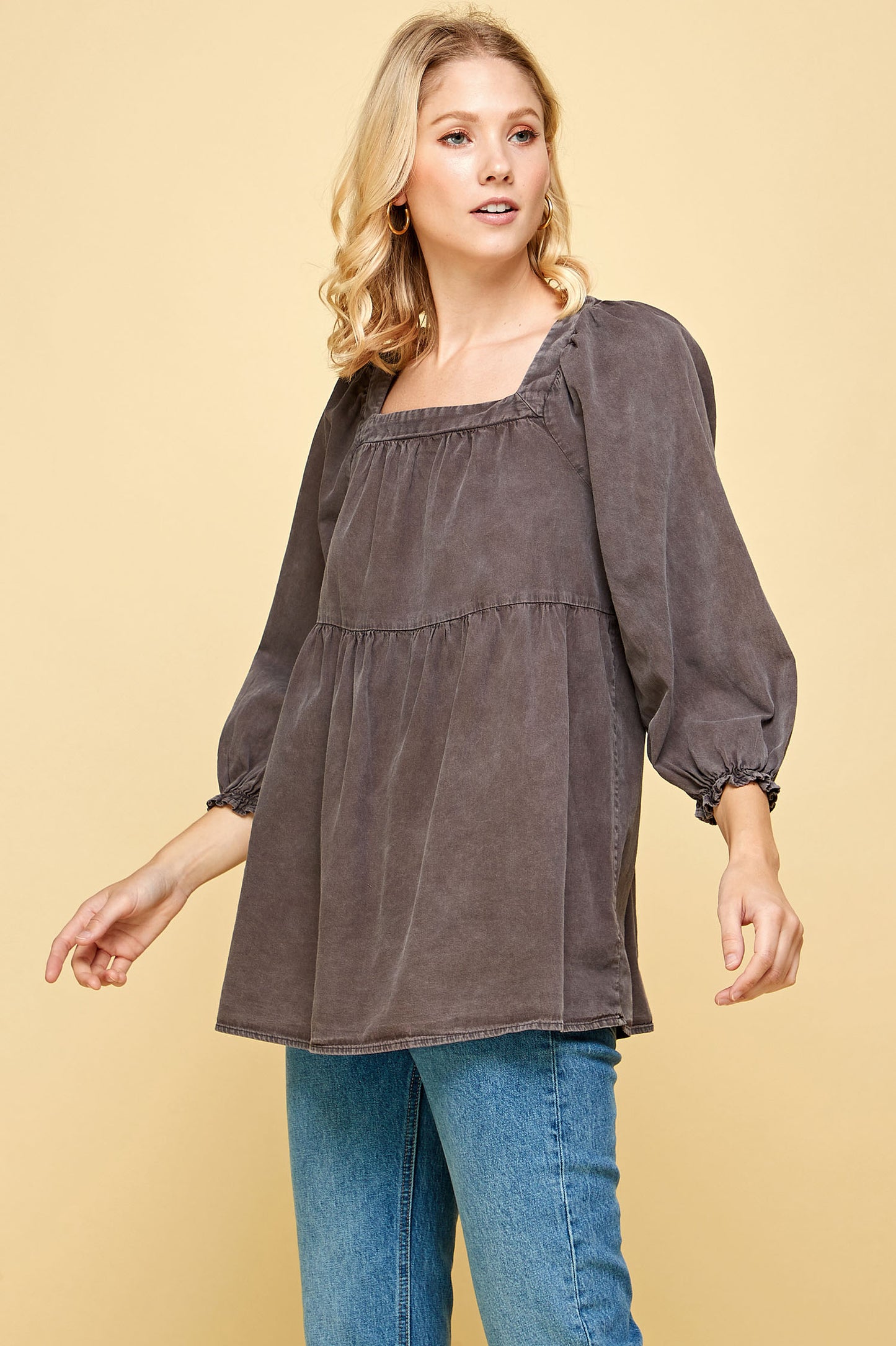 BABYDOLL COTTON DENIM TUNIC