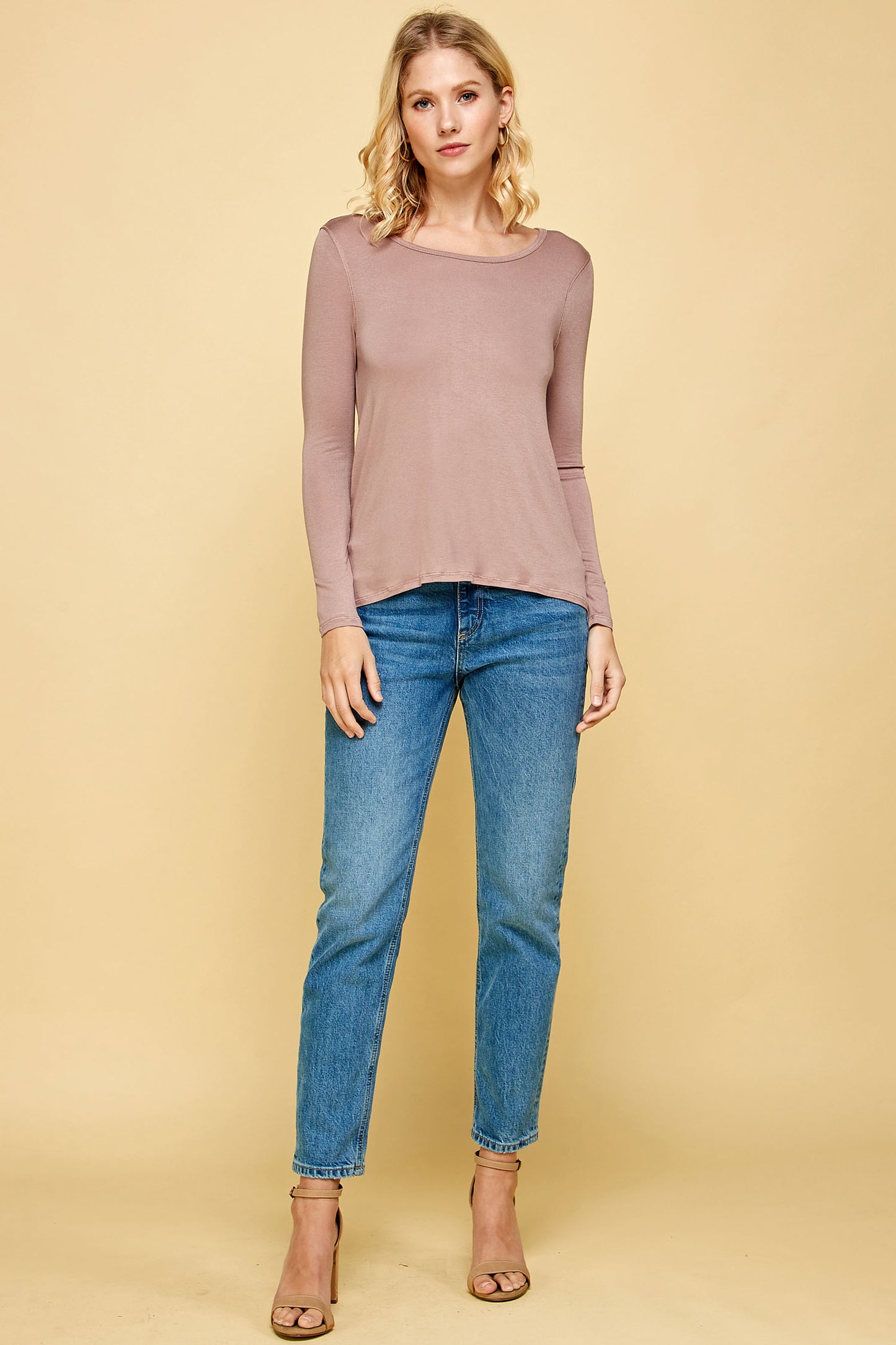 LONG SLEEVE TOP WITH BACK TWIST DETAIL