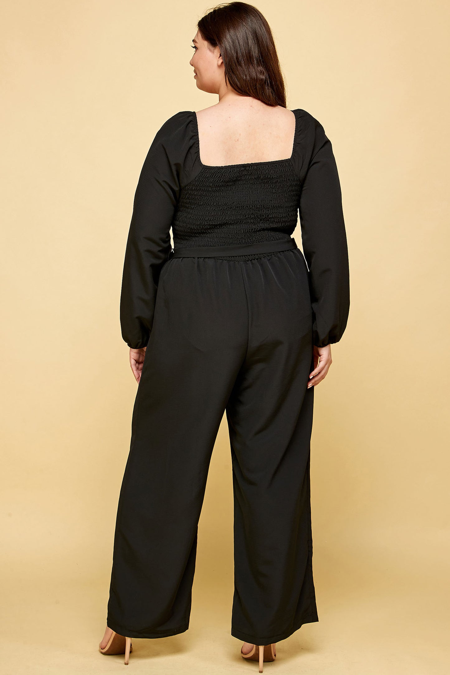 PLUS SIZE LONG SLEEVE JUMPSUIT