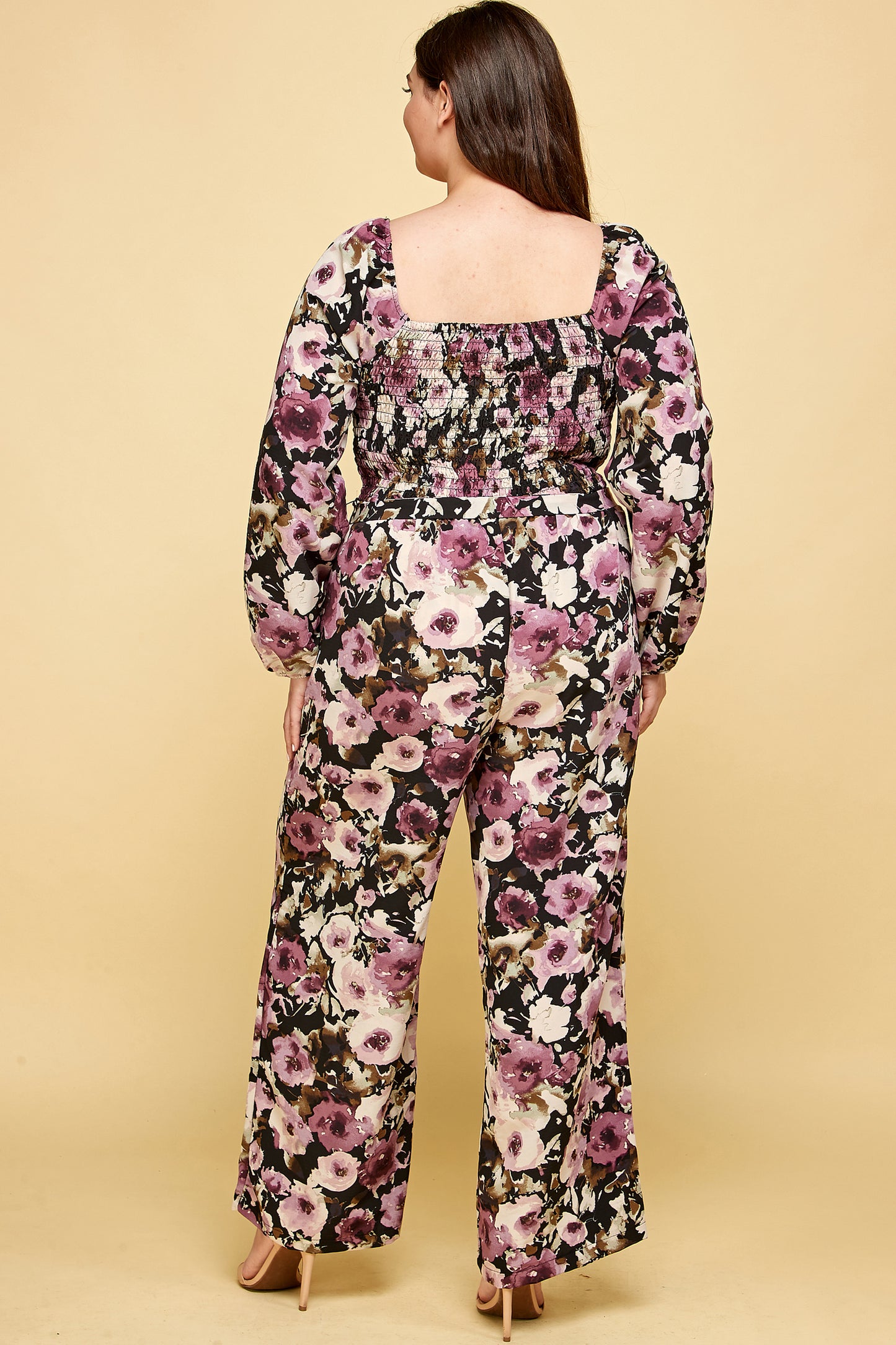 LONG SLEEVE FLORAL JUMPSUIT