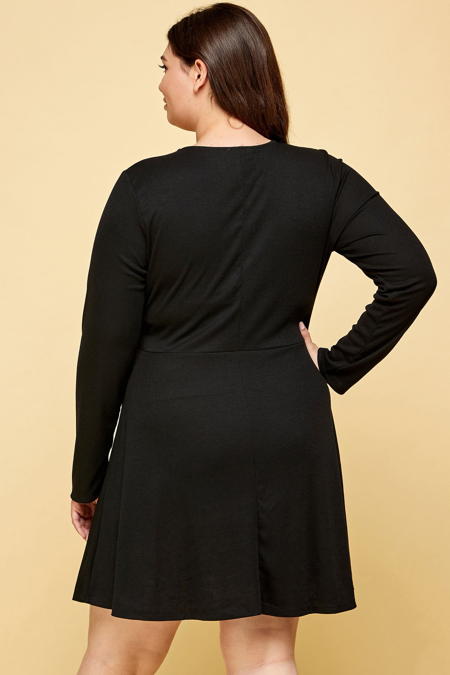 BLACK SKATER DRESS WITH CUTOUT