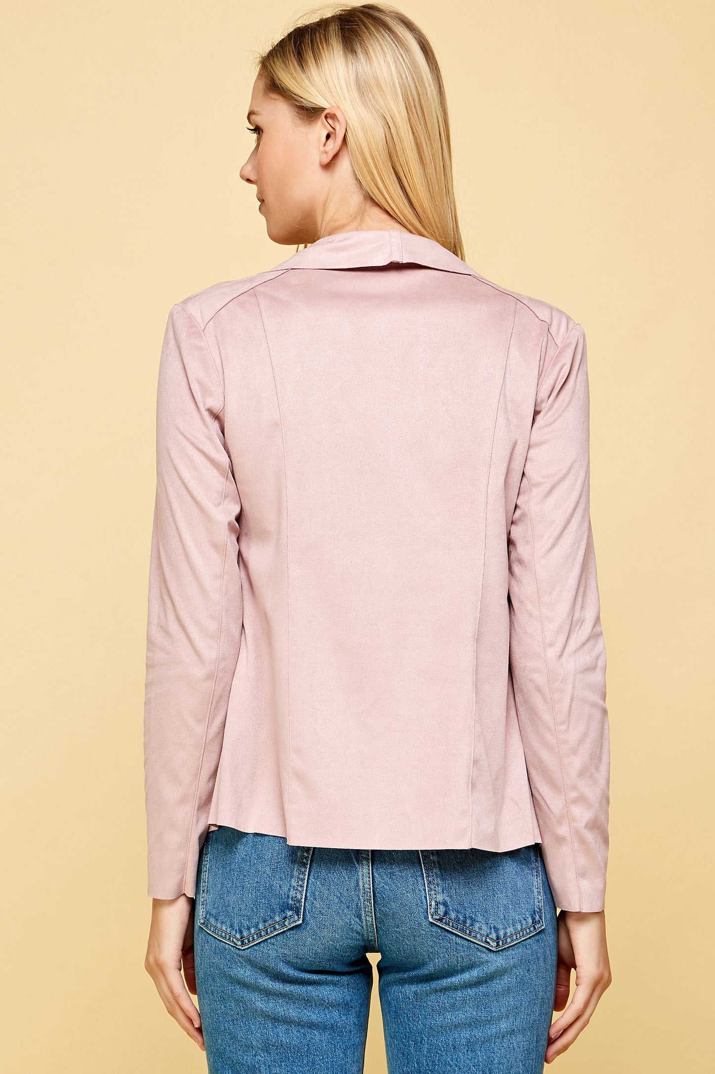 ULTRA SUEDE WATERFALL JACKET IN PINK