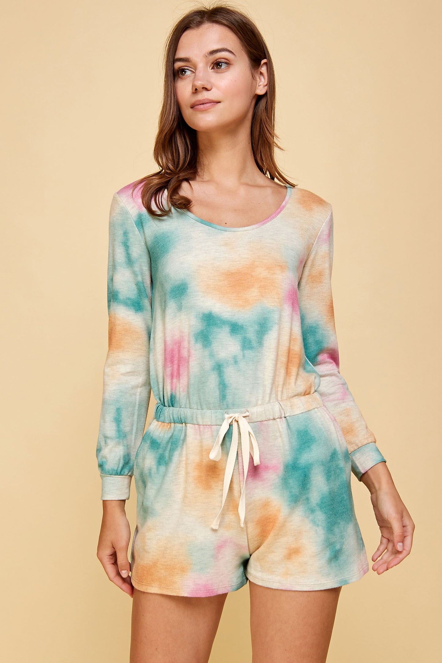 LONG SLEEVE TIE DYE ROMPER