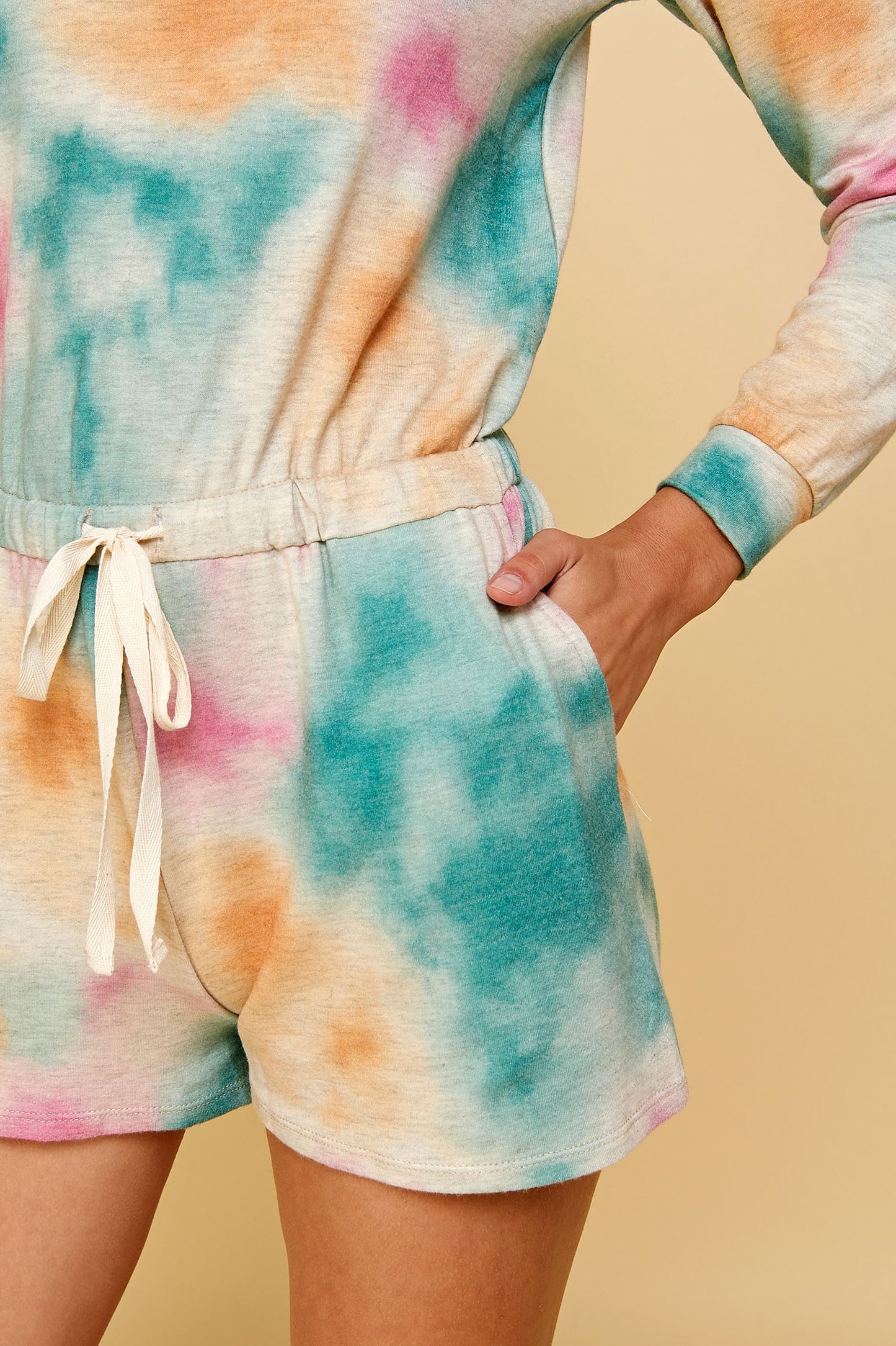 LONG SLEEVE TIE DYE ROMPER