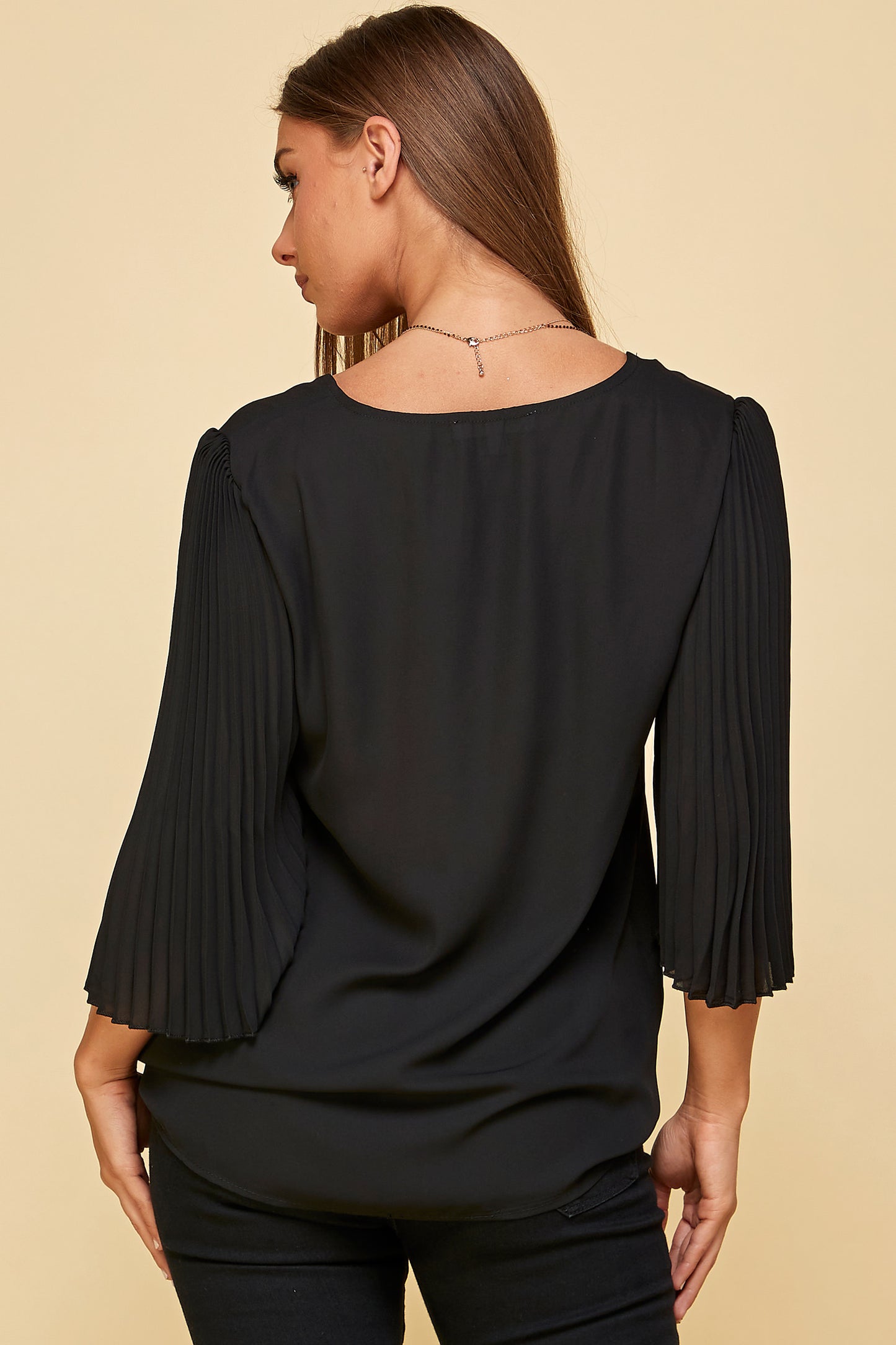 BLACK LONG SLEEVE TUNIC TOP