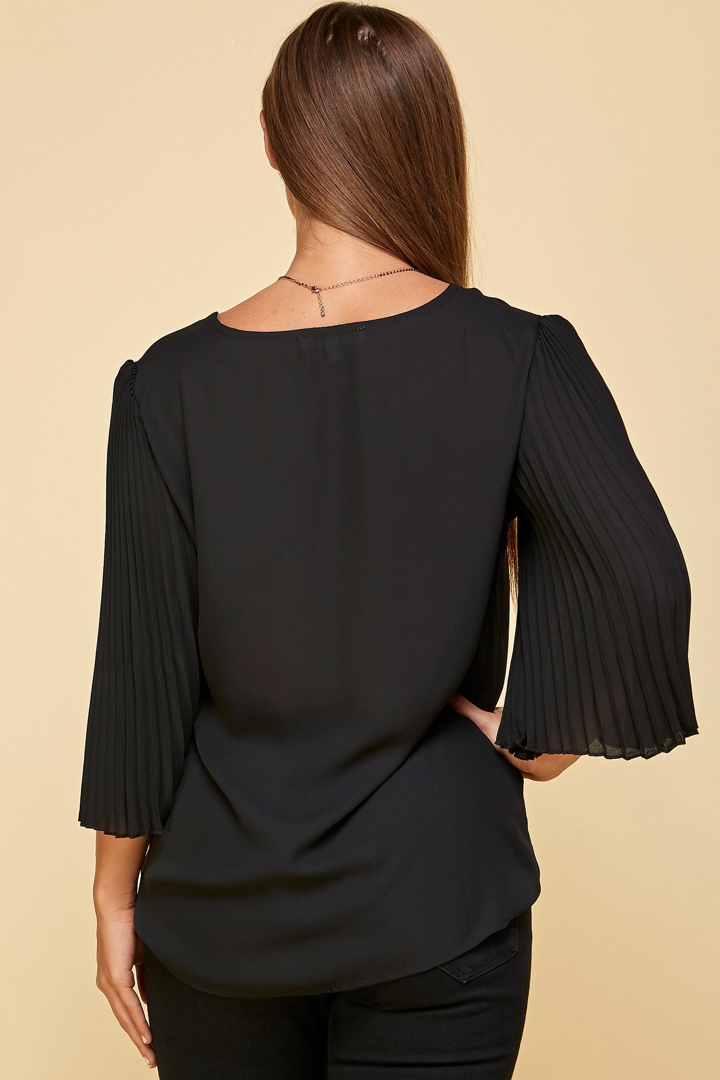 BLACK LONG SLEEVE TUNIC TOP