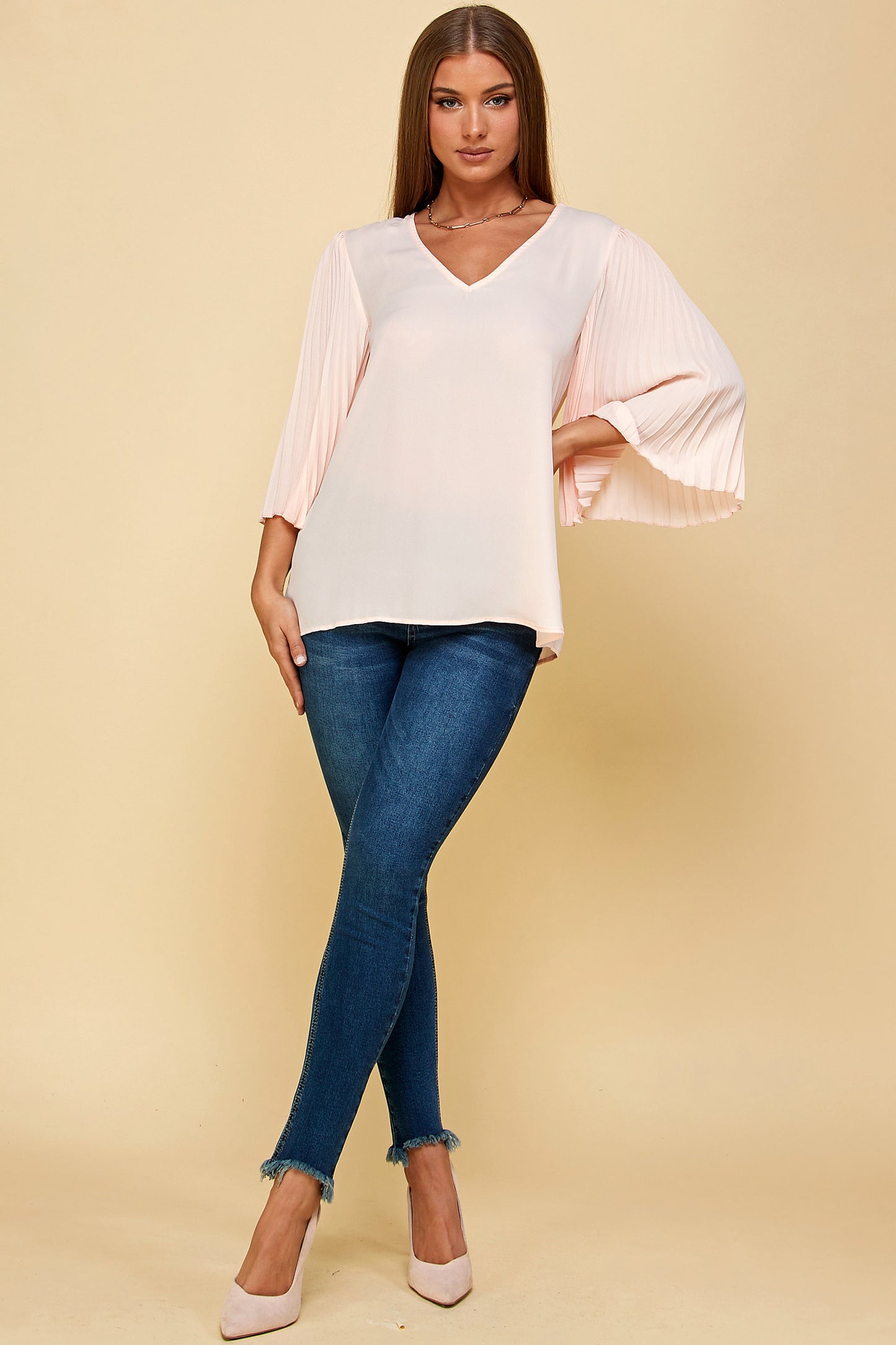 PINK LONG SLEEVE TUNIC TOP