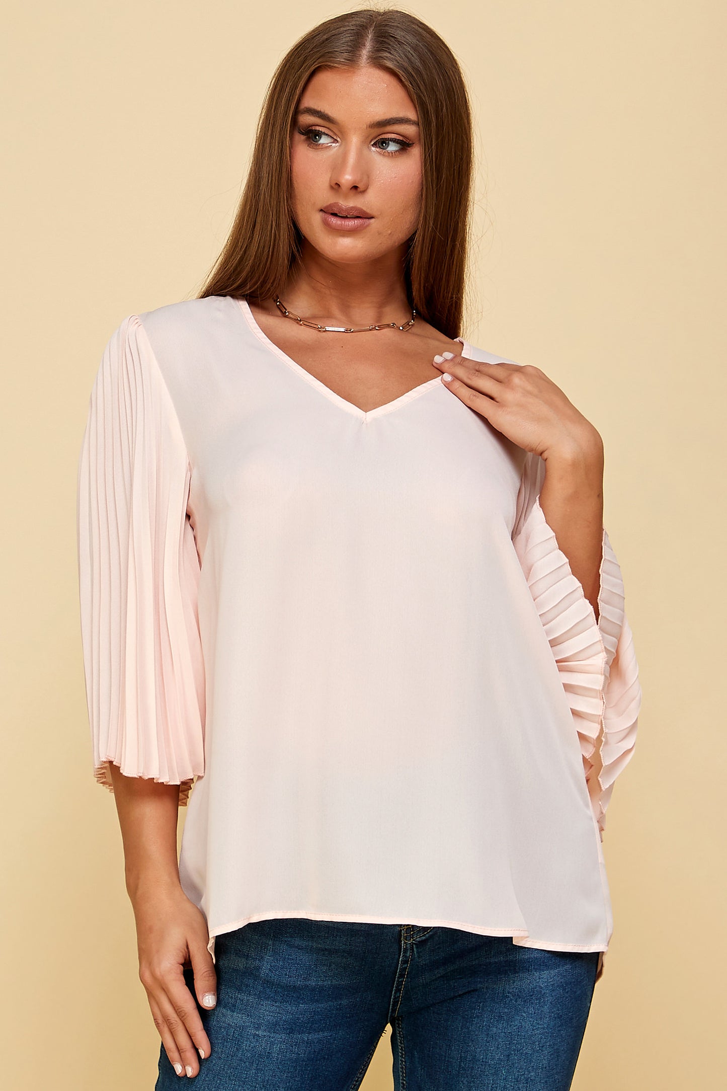 PINK LONG SLEEVE TUNIC TOP