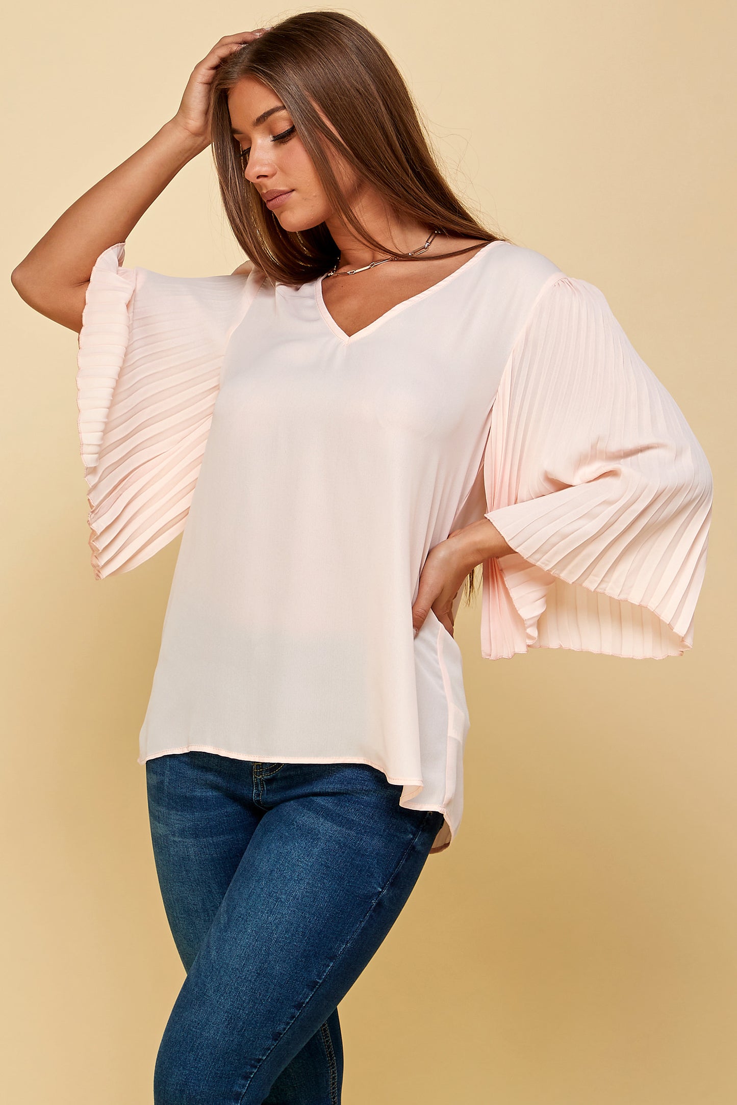 PINK LONG SLEEVE TUNIC TOP