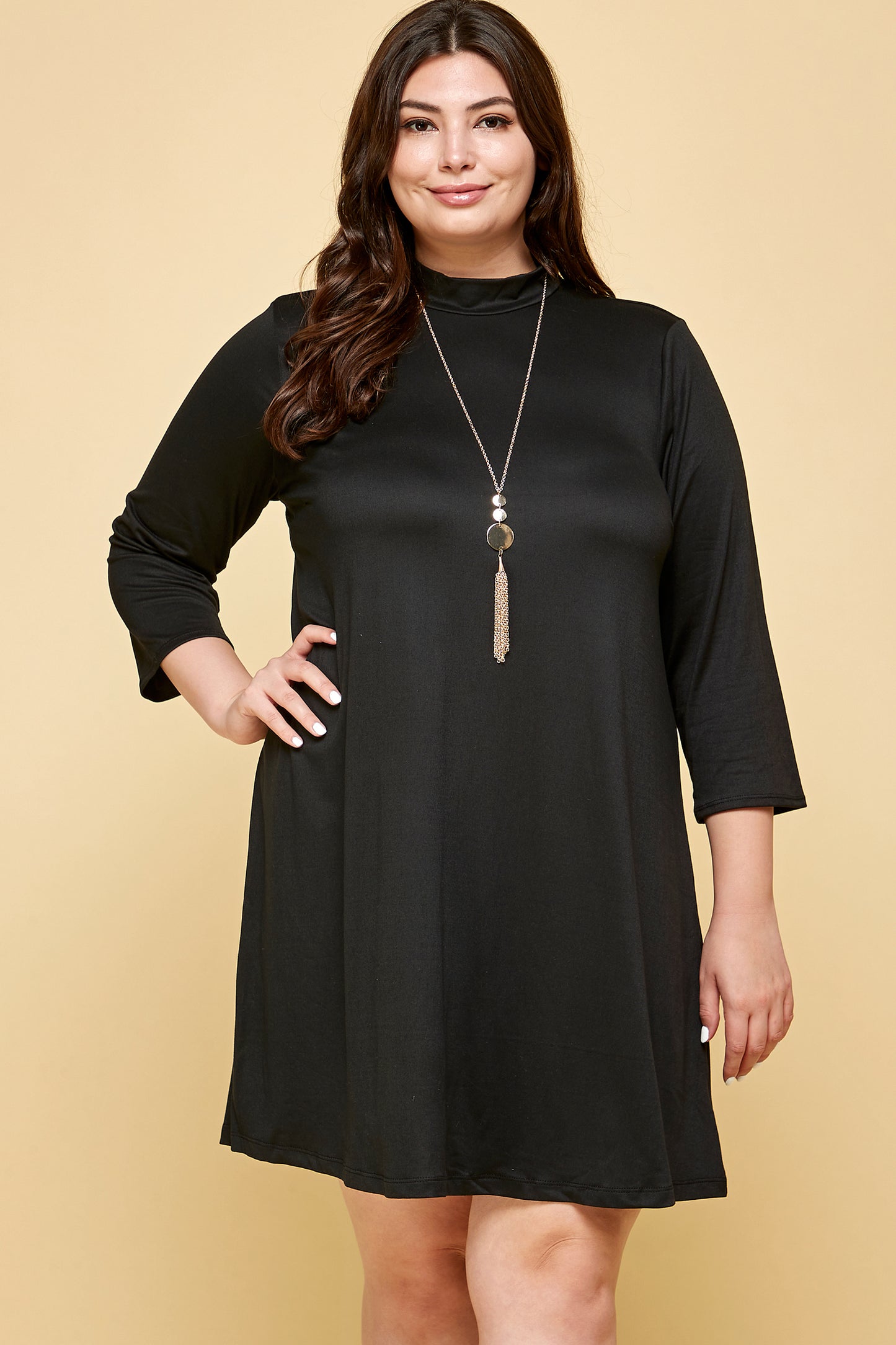 BLACK SWING NECKLACE DRESS