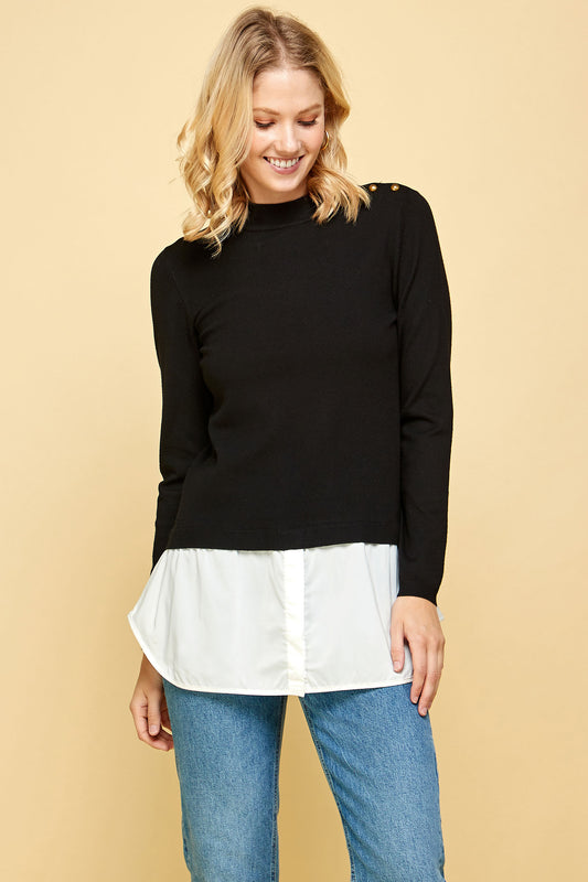 HIGH NECK LAYERED SWEATER