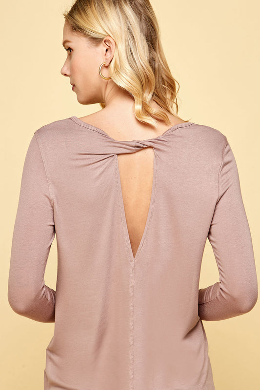 LONG SLEEVE TOP WITH BACK TWIST DETAIL