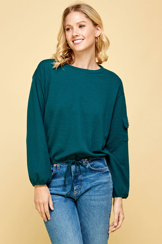 DRAWSTRING SWEATER