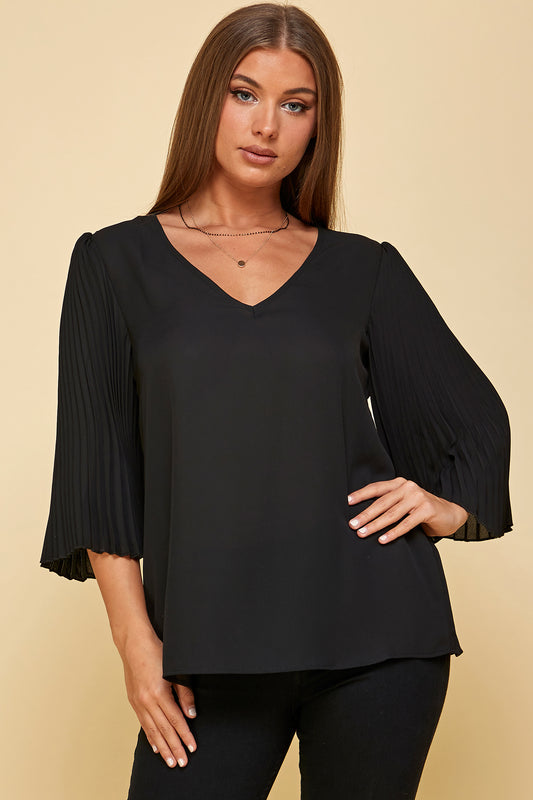 BLACK LONG SLEEVE TUNIC TOP