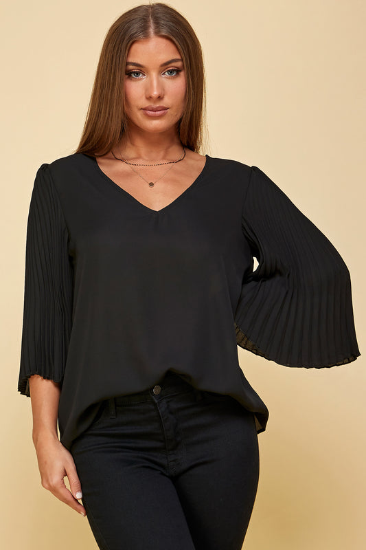 BLACK LONG SLEEVE TUNIC TOP