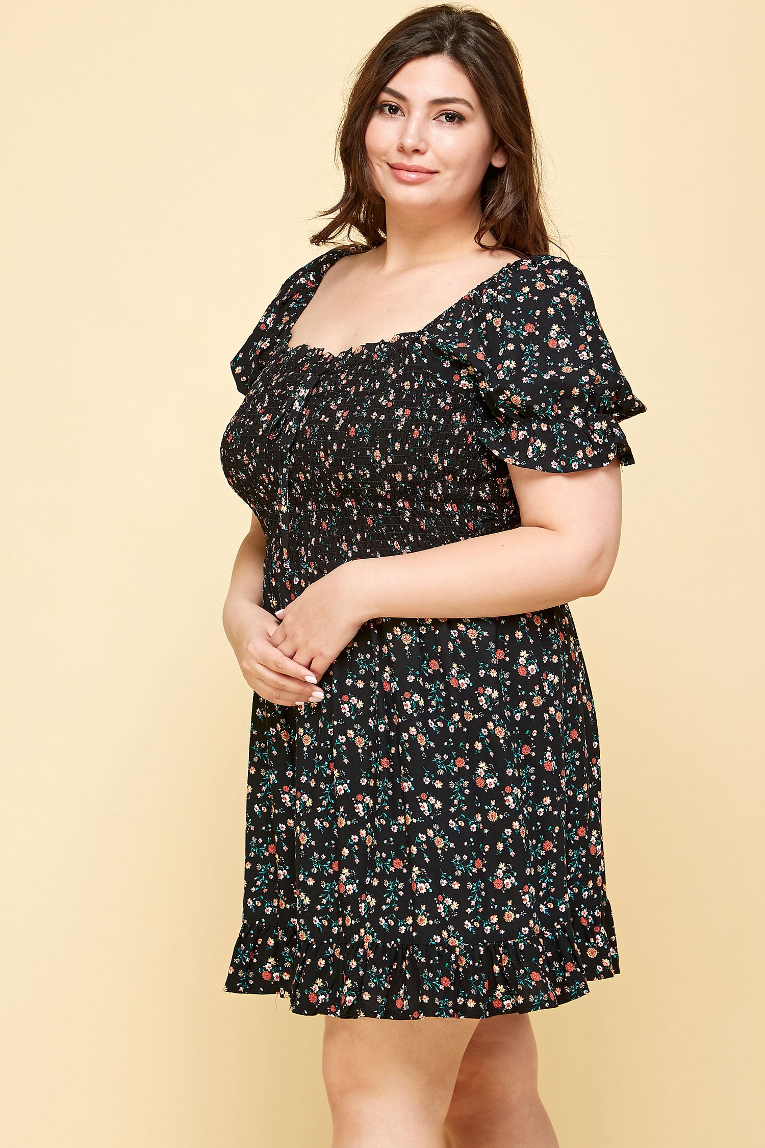 black plus size babydoll dress Plus Size - Tiered Babydoll Mini Dress